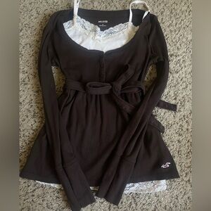 [SOLD DO NOT BUY] Hollister Brown Babydoll Long Sleeve Top